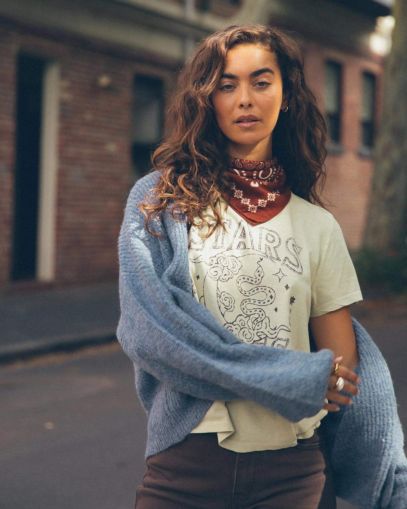 Stars & Skies Daily Tee Vanilla sold by All About Eve