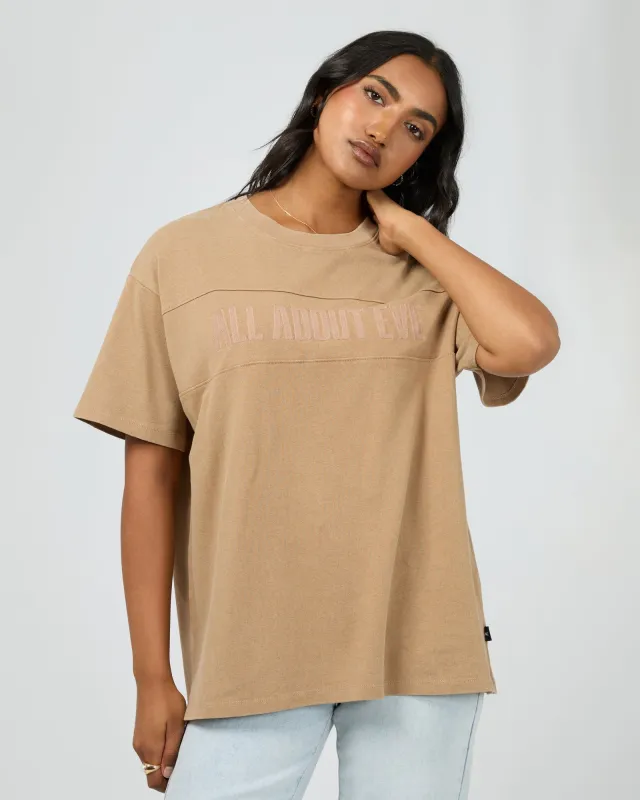 Vital Washed Oversized Tee Tan sold by All About Eve