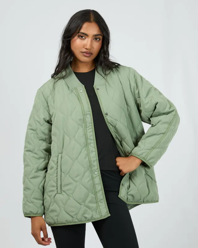 Active Quilted Jacket Khaki sold by All About Eve