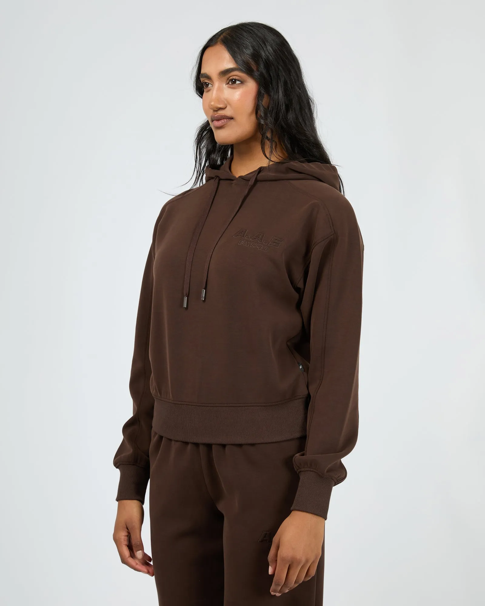 Luxe Active Crop Hoodie Brown sold by All About Eve product image thumbnail 4