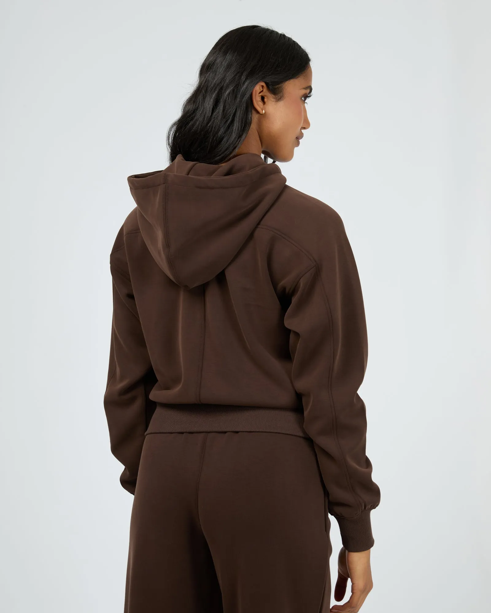 Luxe Active Crop Hoodie Brown sold by All About Eve product image thumbnail 3