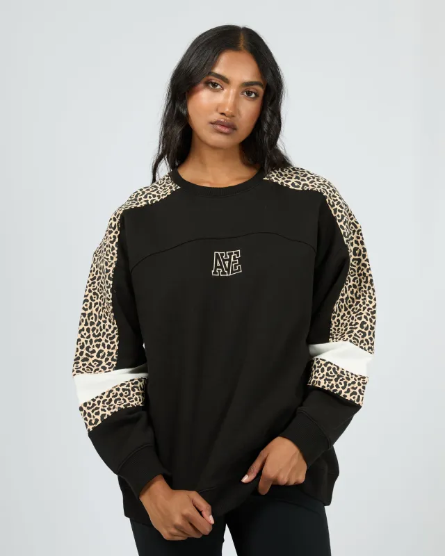 Savannah Oversized Crew Black sold by All About Eve