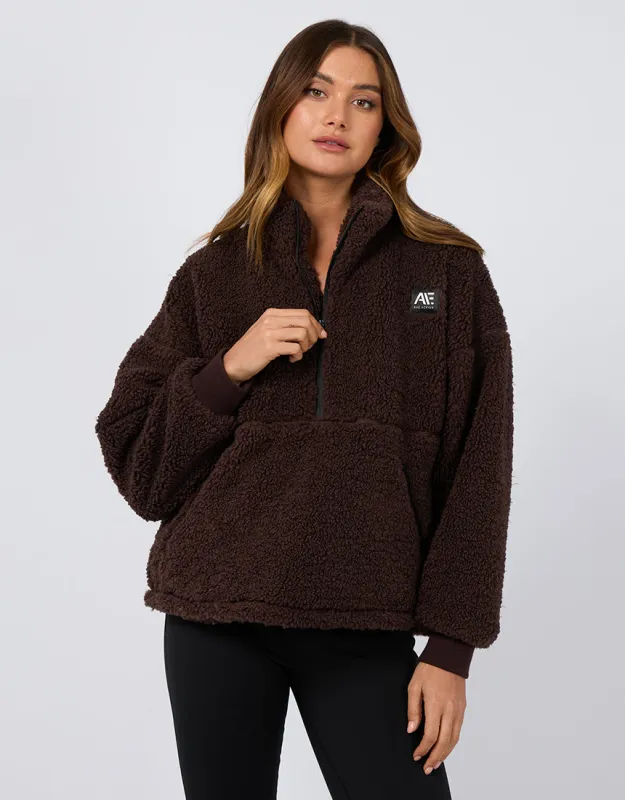 Amara Quarter Zip Teddy Brown sold by All About Eve