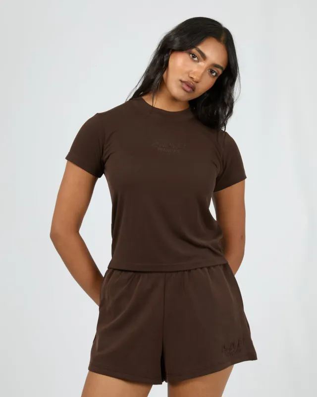 Luxe Active Tee Brown sold by All About Eve