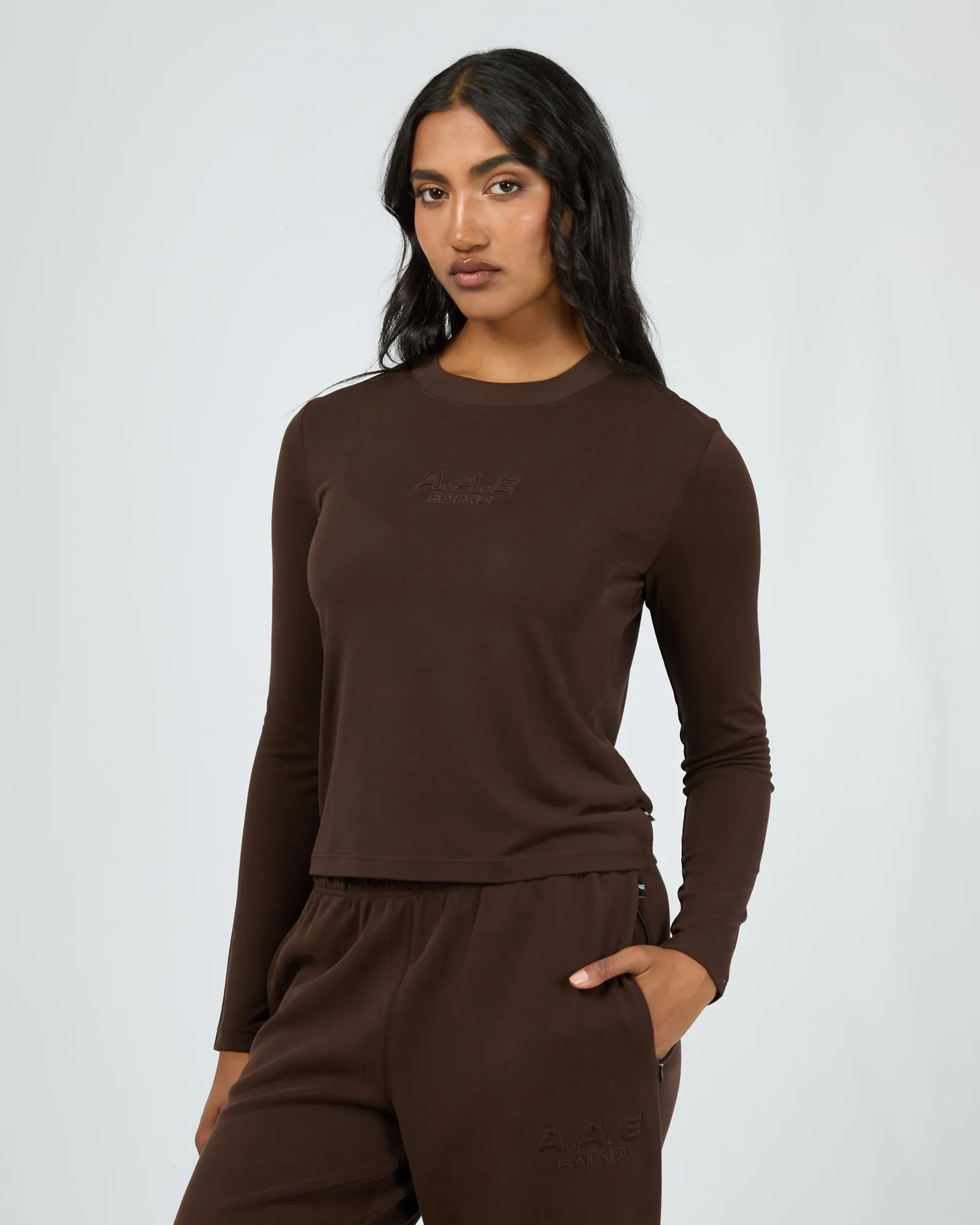 Luxe Active Long Sleeve Top Brown sold by All About Eve product image thumbnail 4