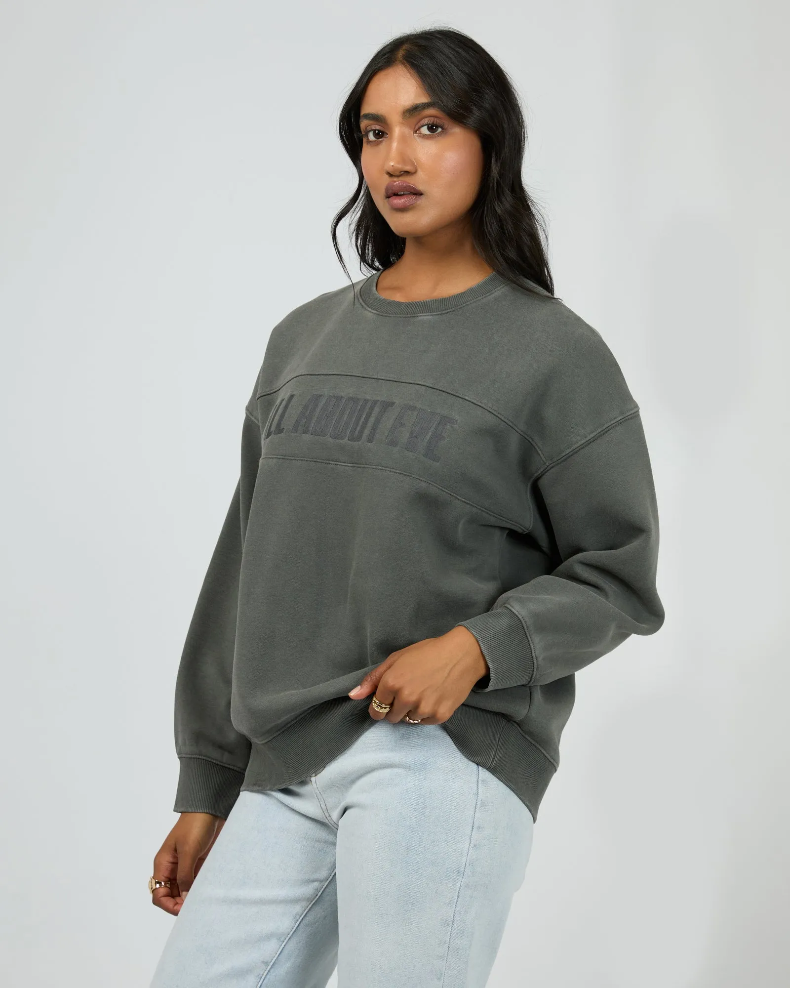 Vital Washed Oversized Crew Charcoal sold by All About Eve product image thumbnail 4