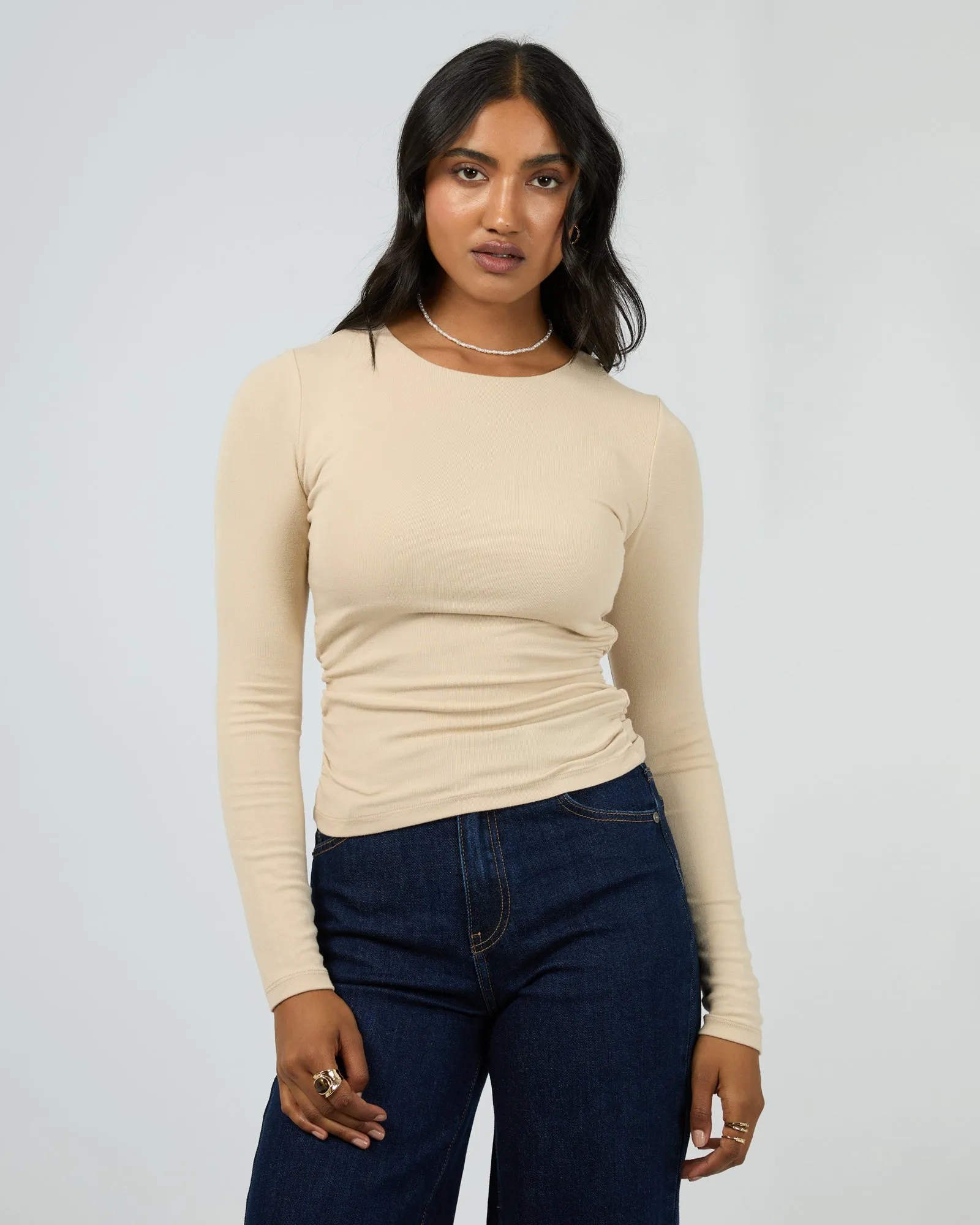Kylie Long Sleeve Top Oat sold by All About Eve