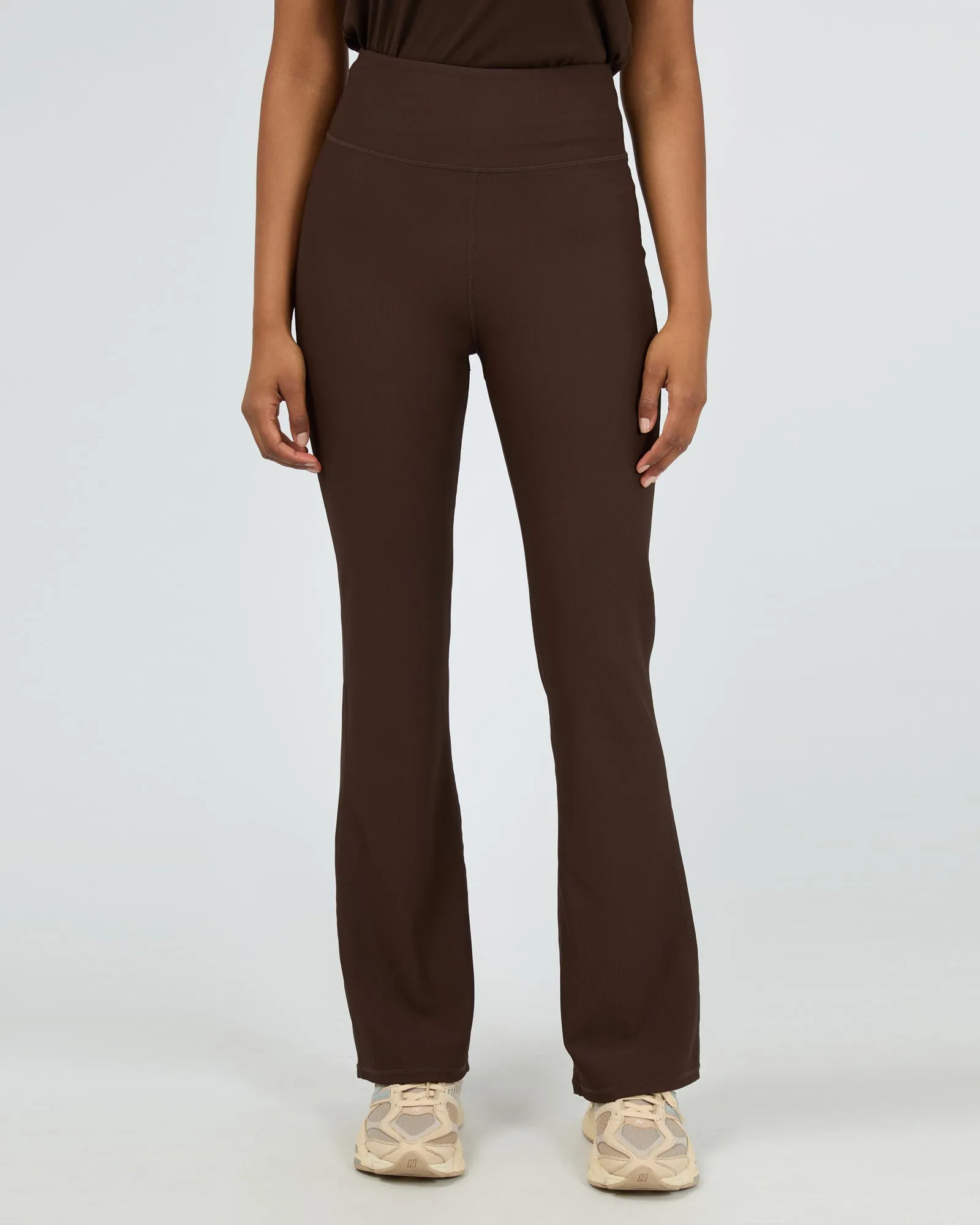Active Rib Flare Legging Brown sold by All About Eve