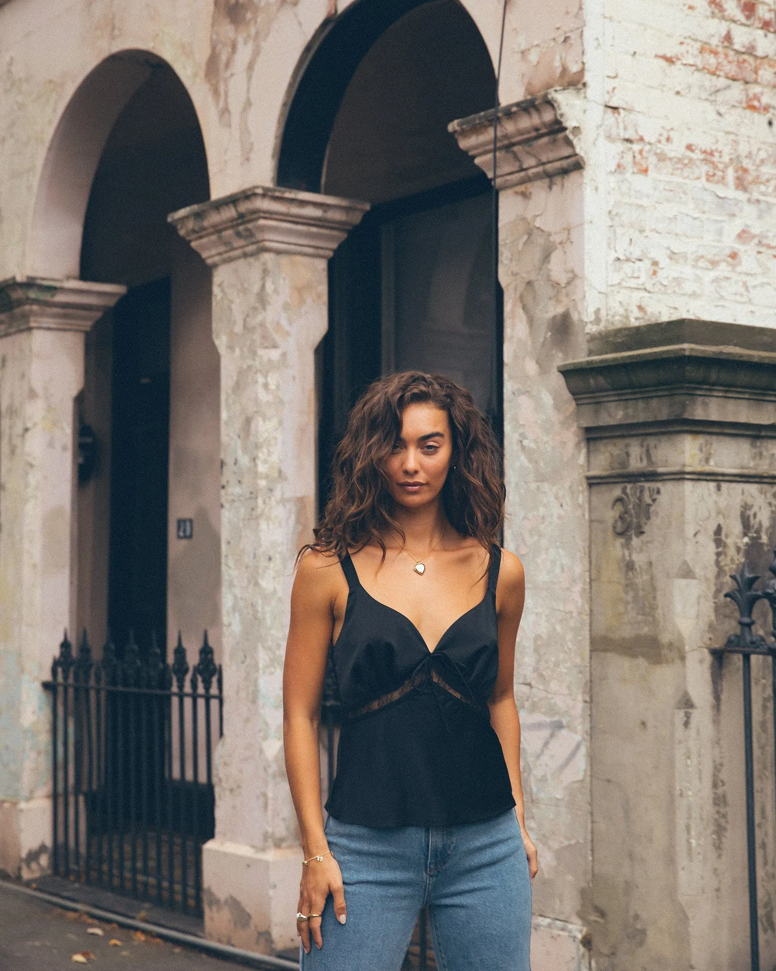 Valerie Lace Top Black sold by All About Eve