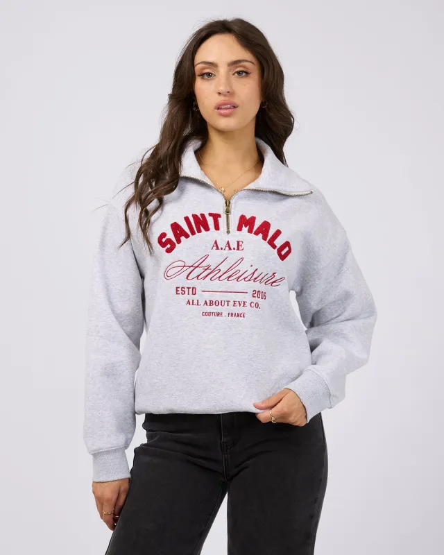 Saint Malo Quarter Zip Snow Marle sold by All About Eve
