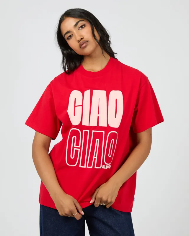 Ciao Ciao Relaxed Tee Red sold by All About Eve