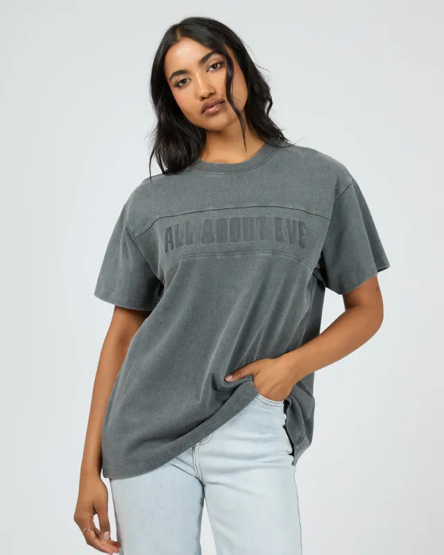 Vital Washed Oversized Tee Charcoal sold by All About Eve