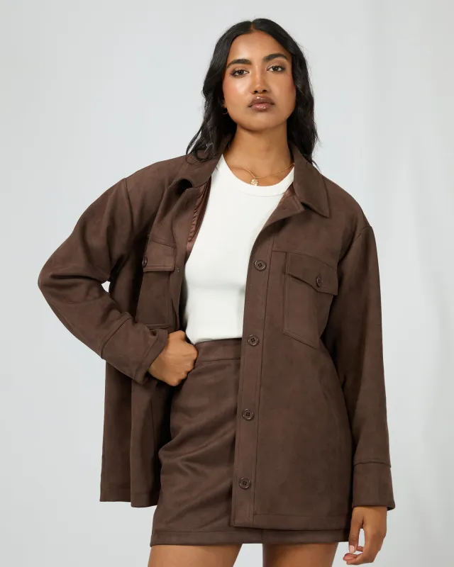 Dallas Suede Jacket Brown sold by All About Eve