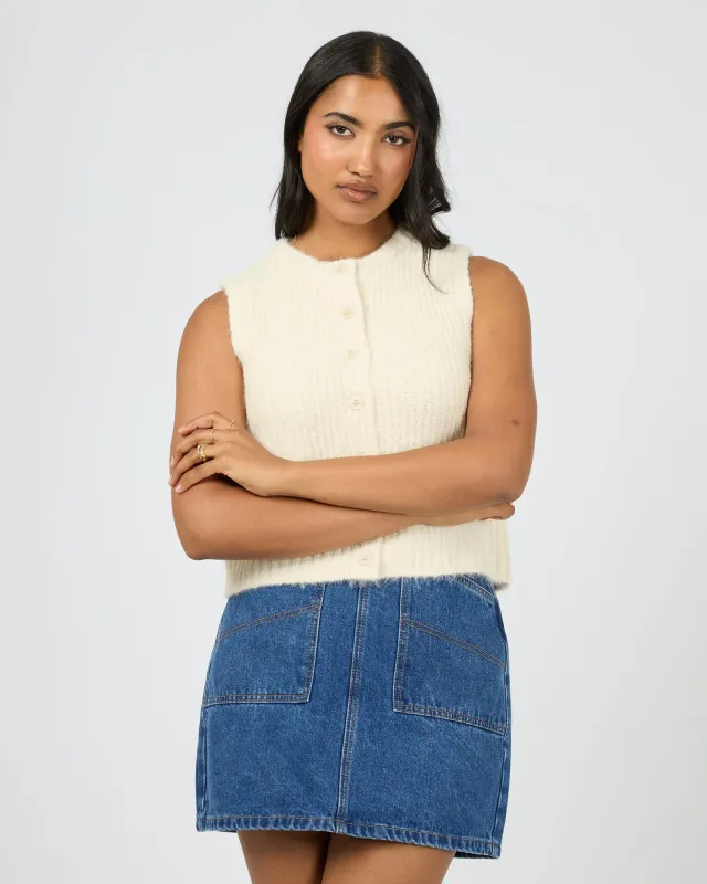 Aya Knit Vest Vanilla sold by All About Eve