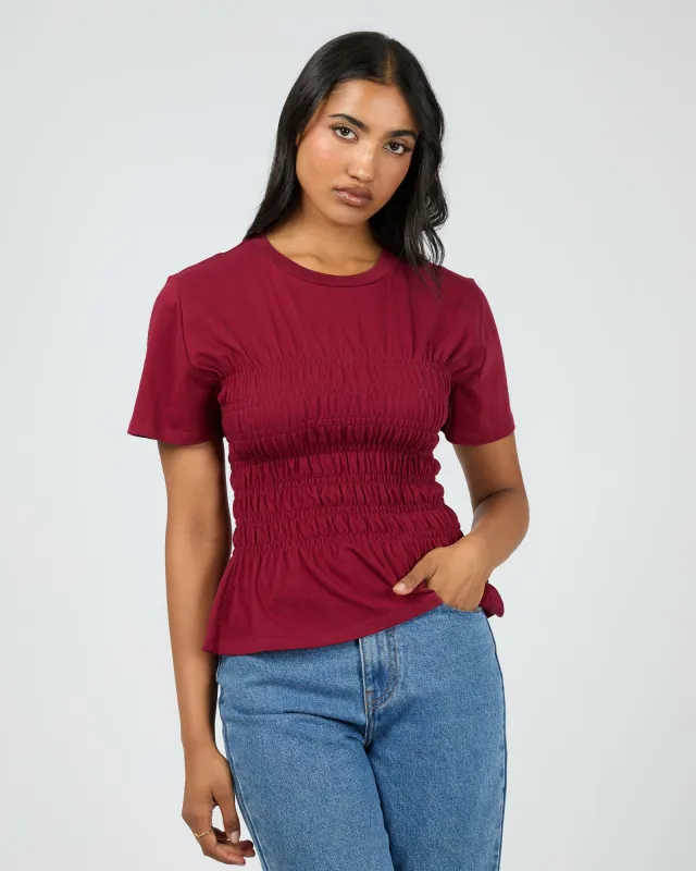 Lipa Ruched Top Wine sold by All About Eve