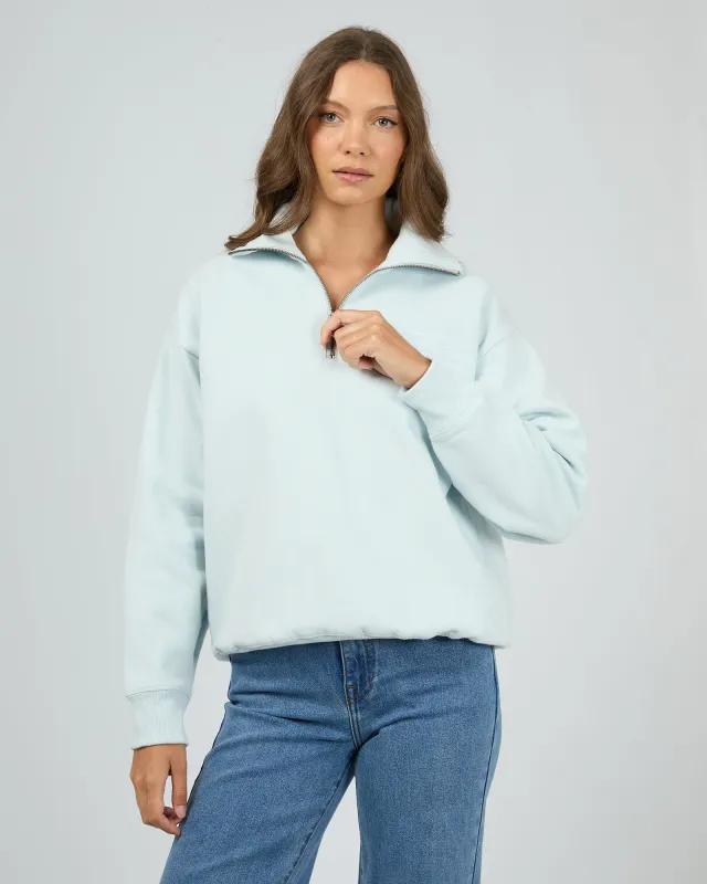 Studio Relaxed 1/4 Zip Cloud Blue made by All About Eve