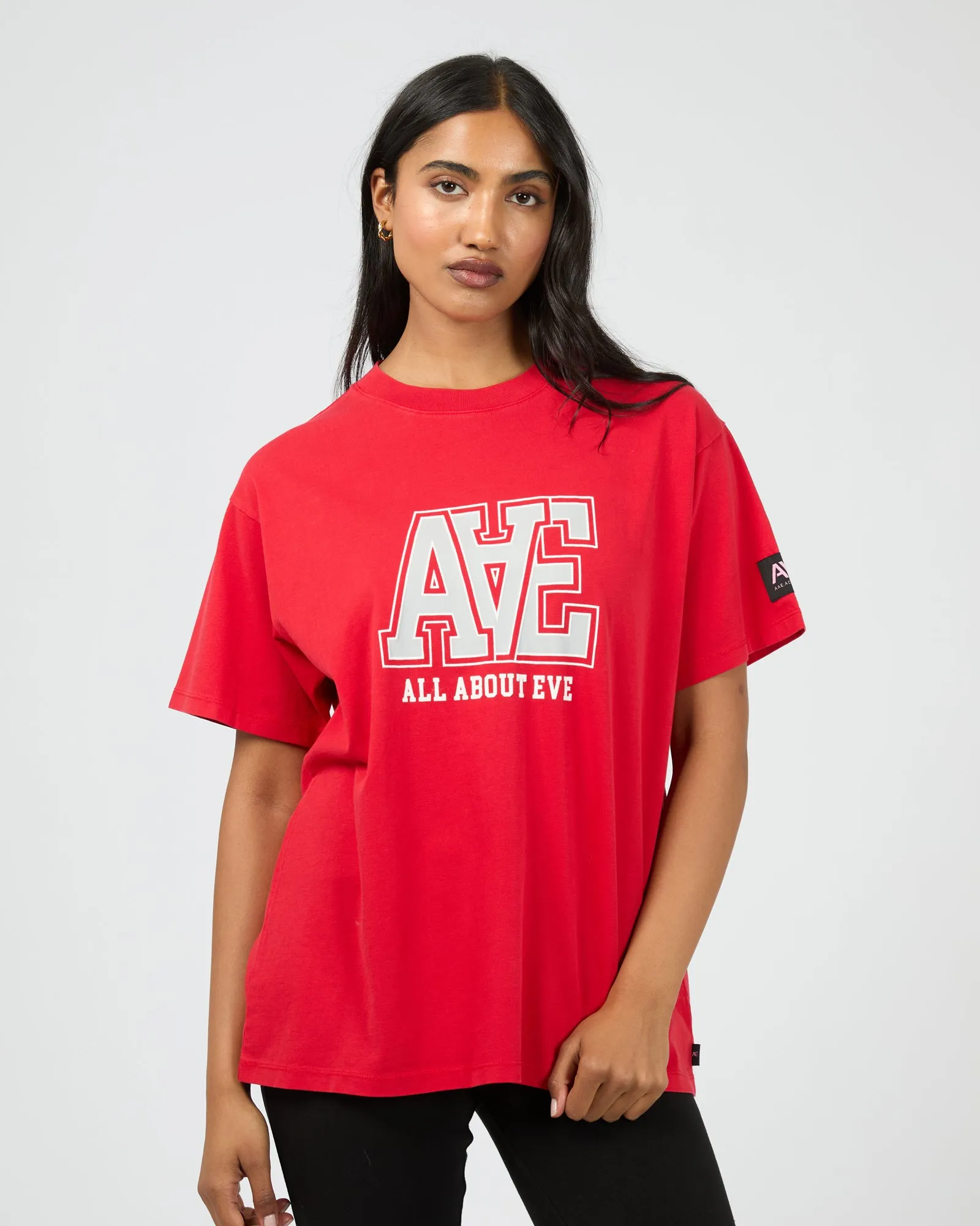 Monogram Relaxed Tee Scarlet sold by All About Eve
