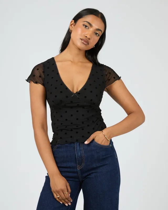 Poppy Short Sleeve Top Black sold by All About Eve