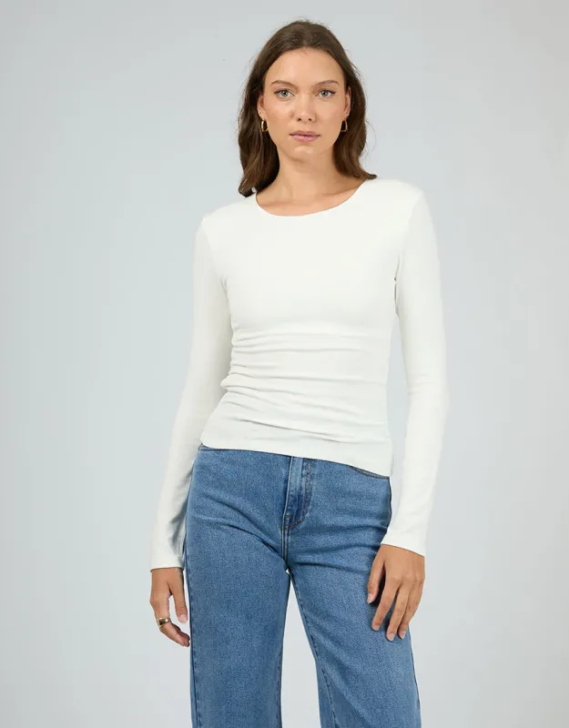 Kylie Long Sleeve Top Vintage White sold by All About Eve