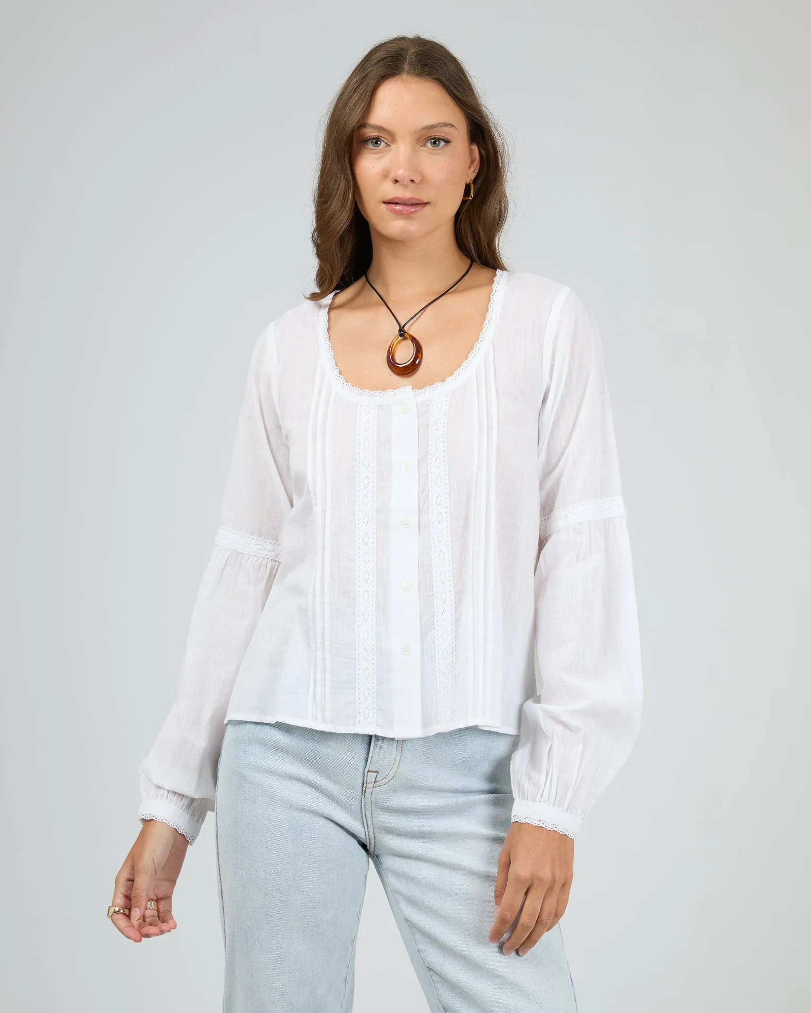 Maia Long Sleeve Top Vintage White sold by All About Eve