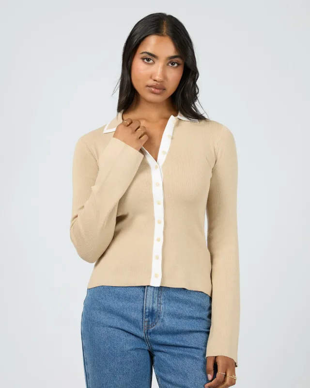 Minnie Knit Top Stone sold by All About Eve