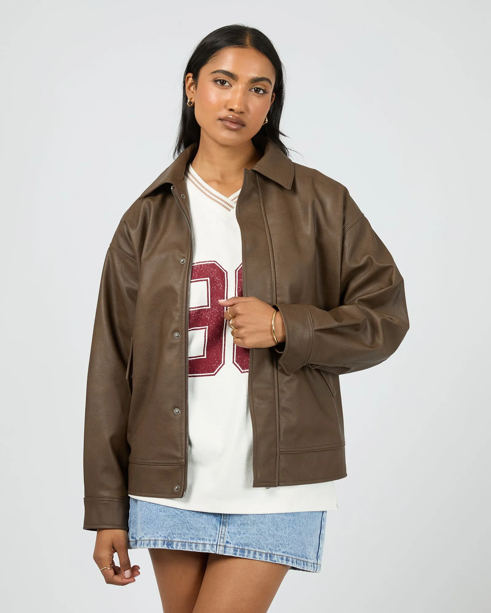 Alba Pu Bomber Brown sold by All About Eve