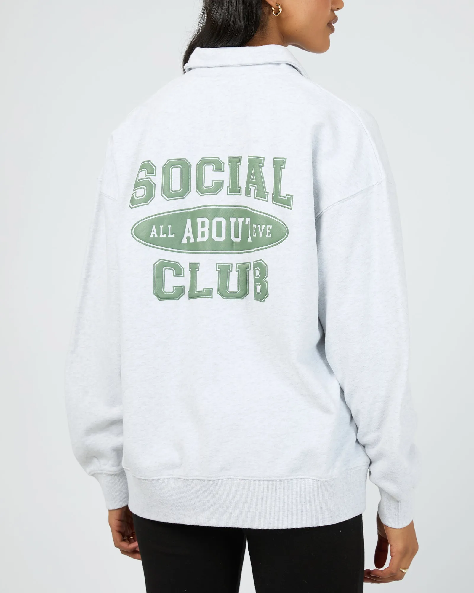 Elevated Relaxed 1/4 Zip Snow Marle sold by All About Eve