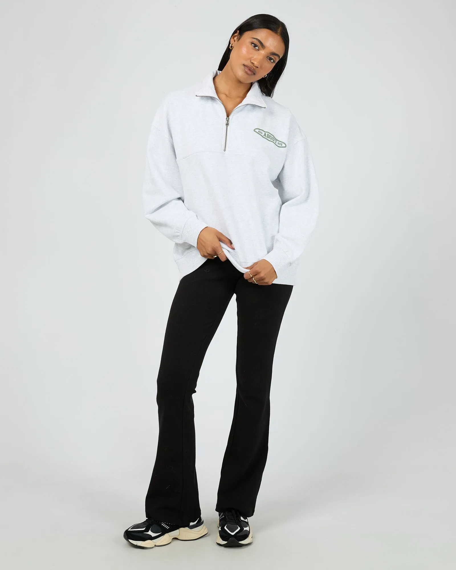 Elevated Relaxed 1/4 Zip Snow Marle sold by All About Eve product image thumbnail 2