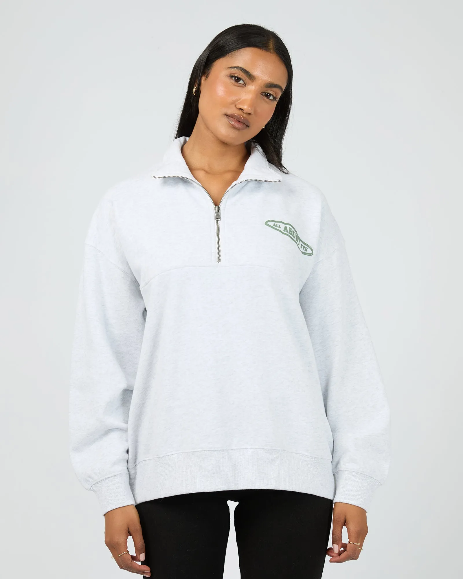Elevated Relaxed 1/4 Zip Snow Marle sold by All About Eve product image thumbnail 3