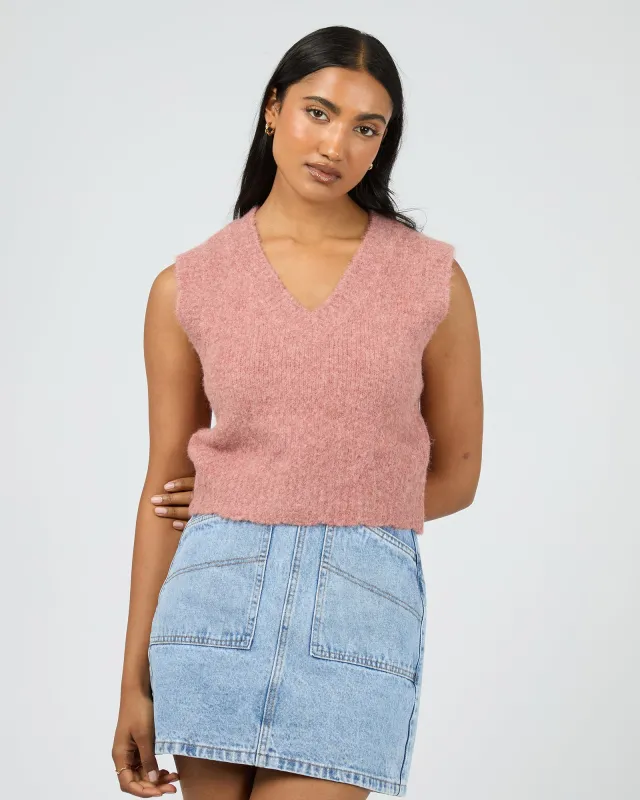 Leah Knit Vest Quartz Pink sold by All About Eve