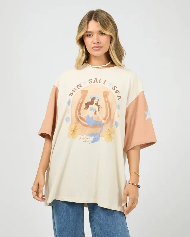 Sun Salt Sea Oversized Tee Vanilla sold by All About Eve