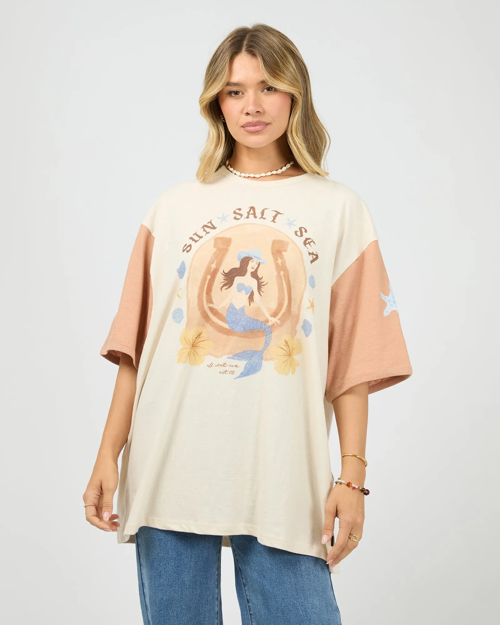 Sun Salt Sea Oversized Tee Vanilla sold by All About Eve