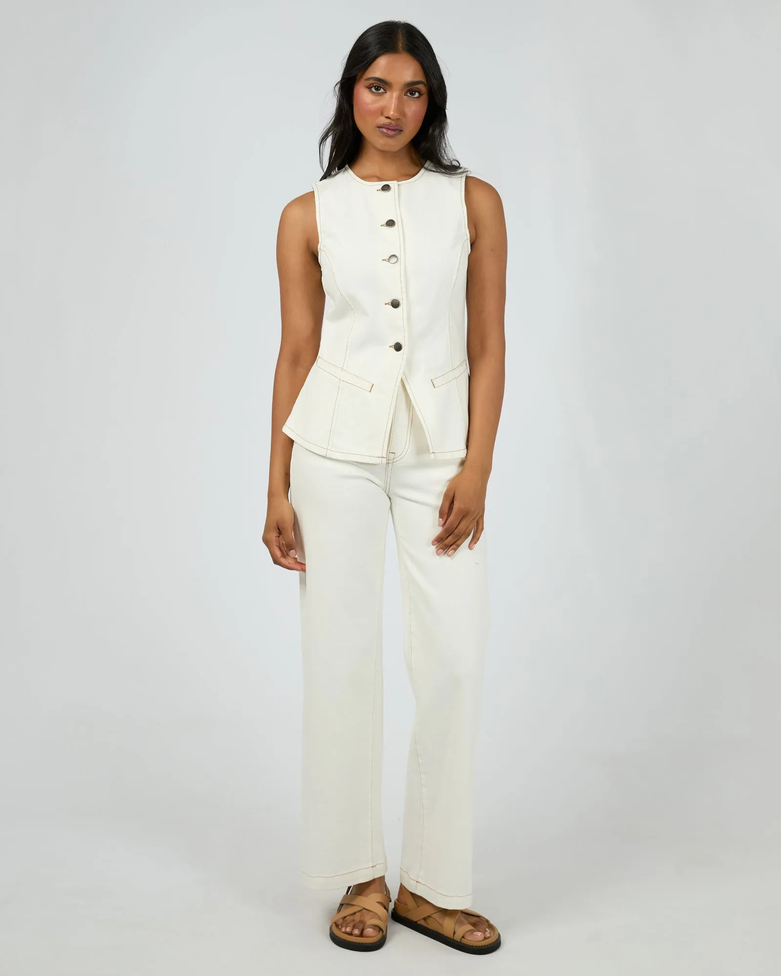 Lena Denim Vest Vintage White sold by All About Eve product image thumbnail 3