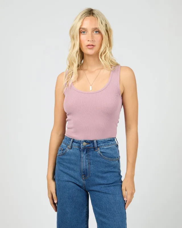 Washed Rib Scoop Neck Tank Quartz Pink sold by All About Eve