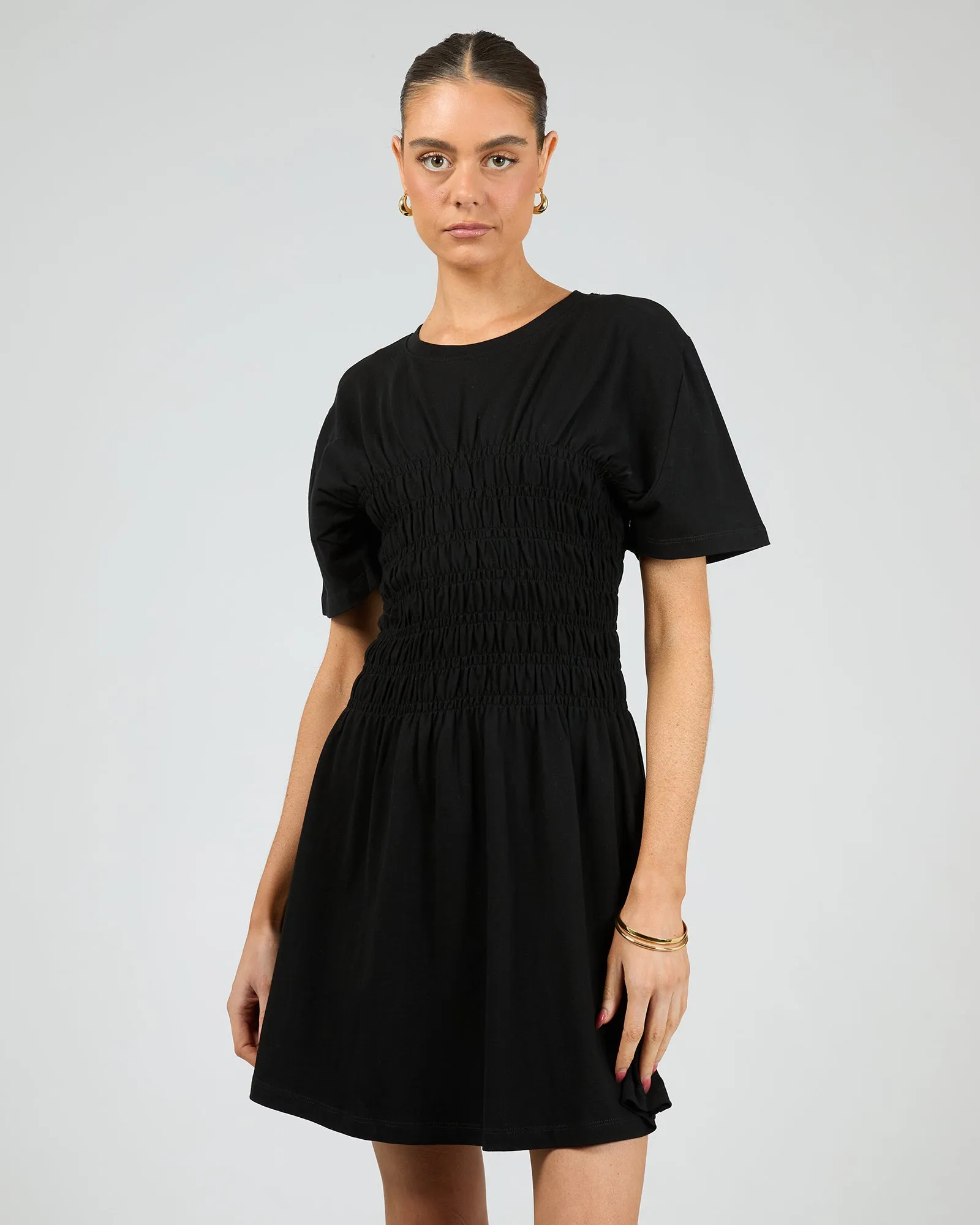 Lipa Ruched Mini Dress Black sold by All About Eve