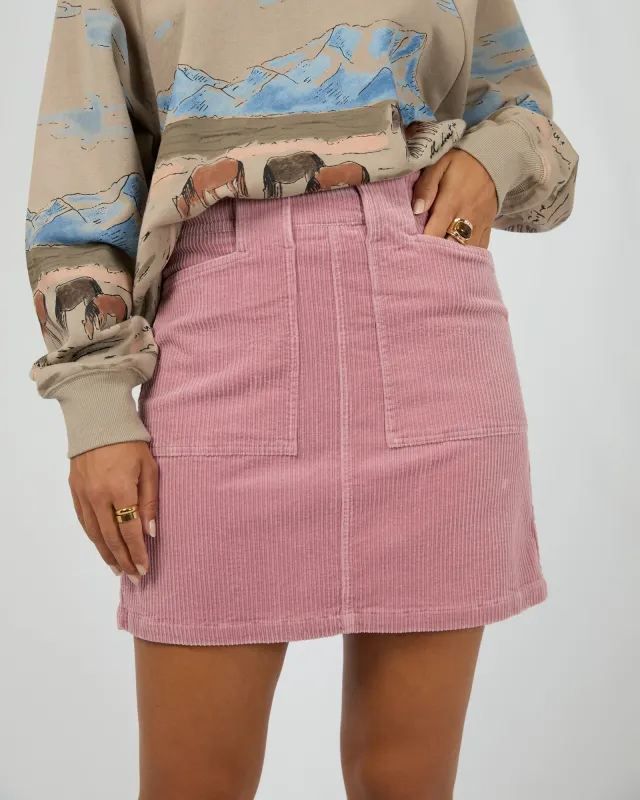 Bailey Cord Skirt Quartz Pink sold by All About Eve