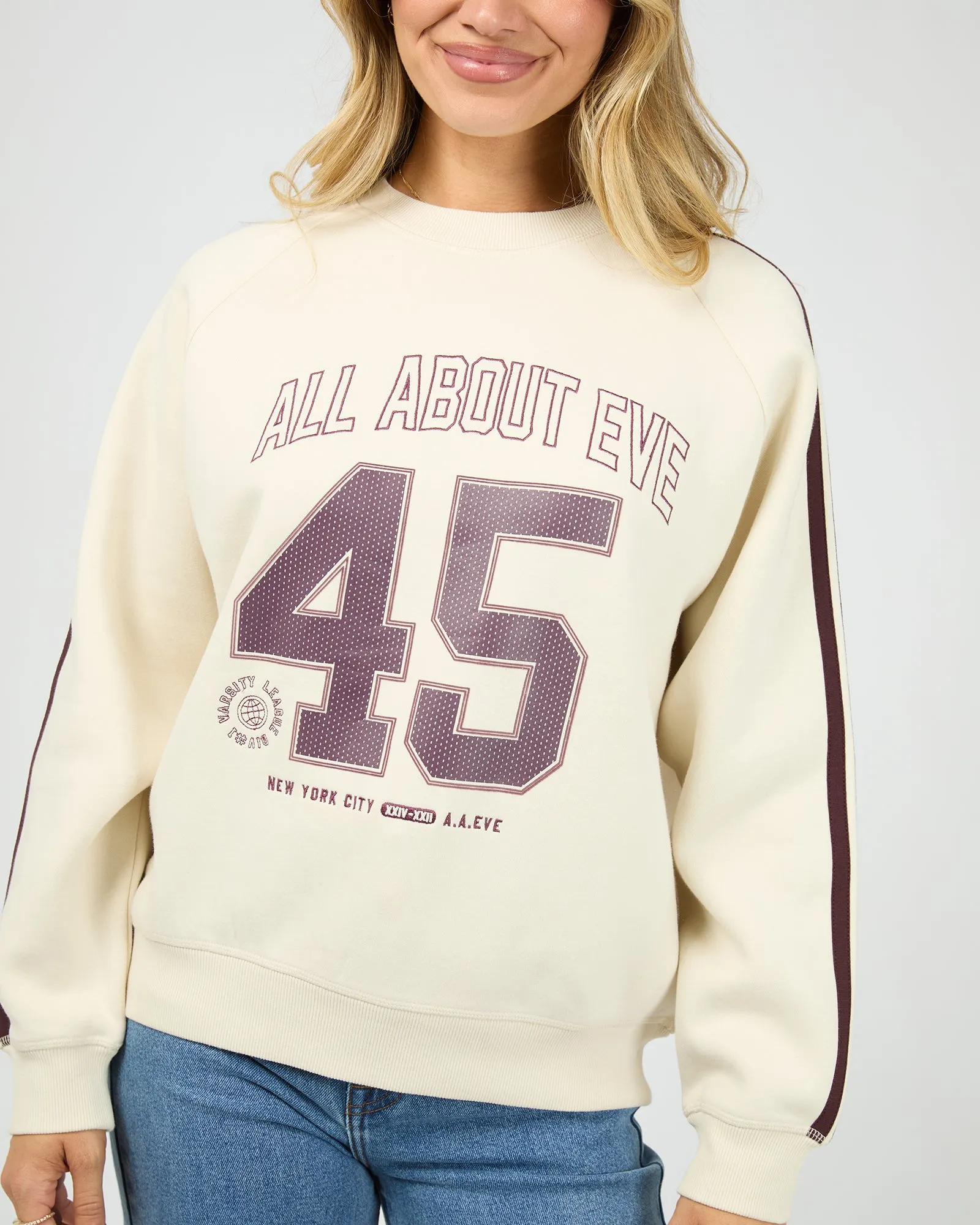College Contrast Raglan Crew Vanilla sold by All About Eve product image thumbnail 5