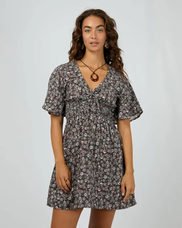 Carrie Rose Denim Mini Dress - Mid Blue | Parallel