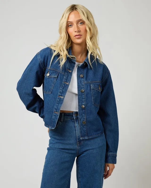 Banks Crop Jacket Heritage Blue made by All About Eve