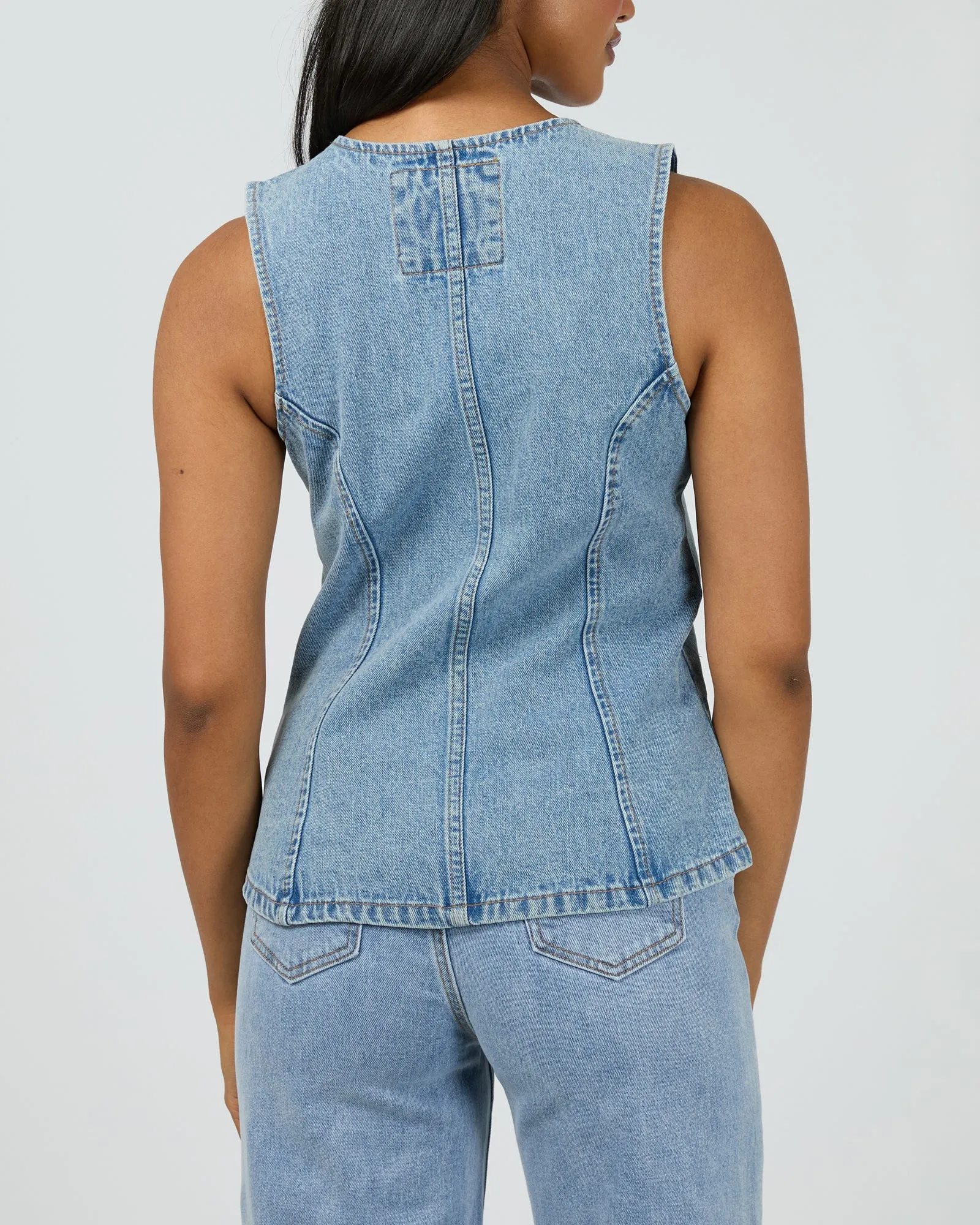 Lena Denim Vest Light Blue sold by All About Eve product image thumbnail 3