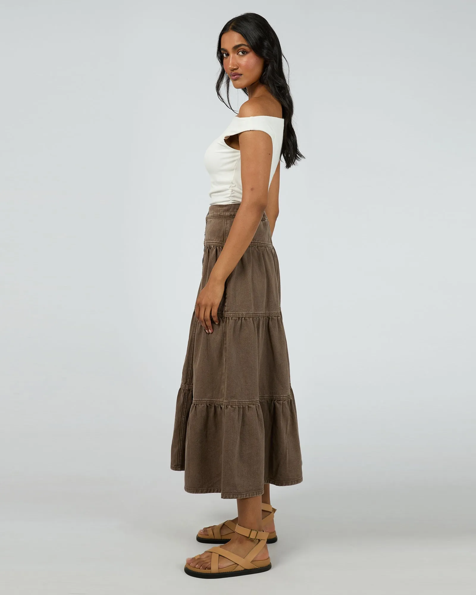 Coco Denim Maxi Skirt Cocoa sold by All About Eve product image thumbnail 4