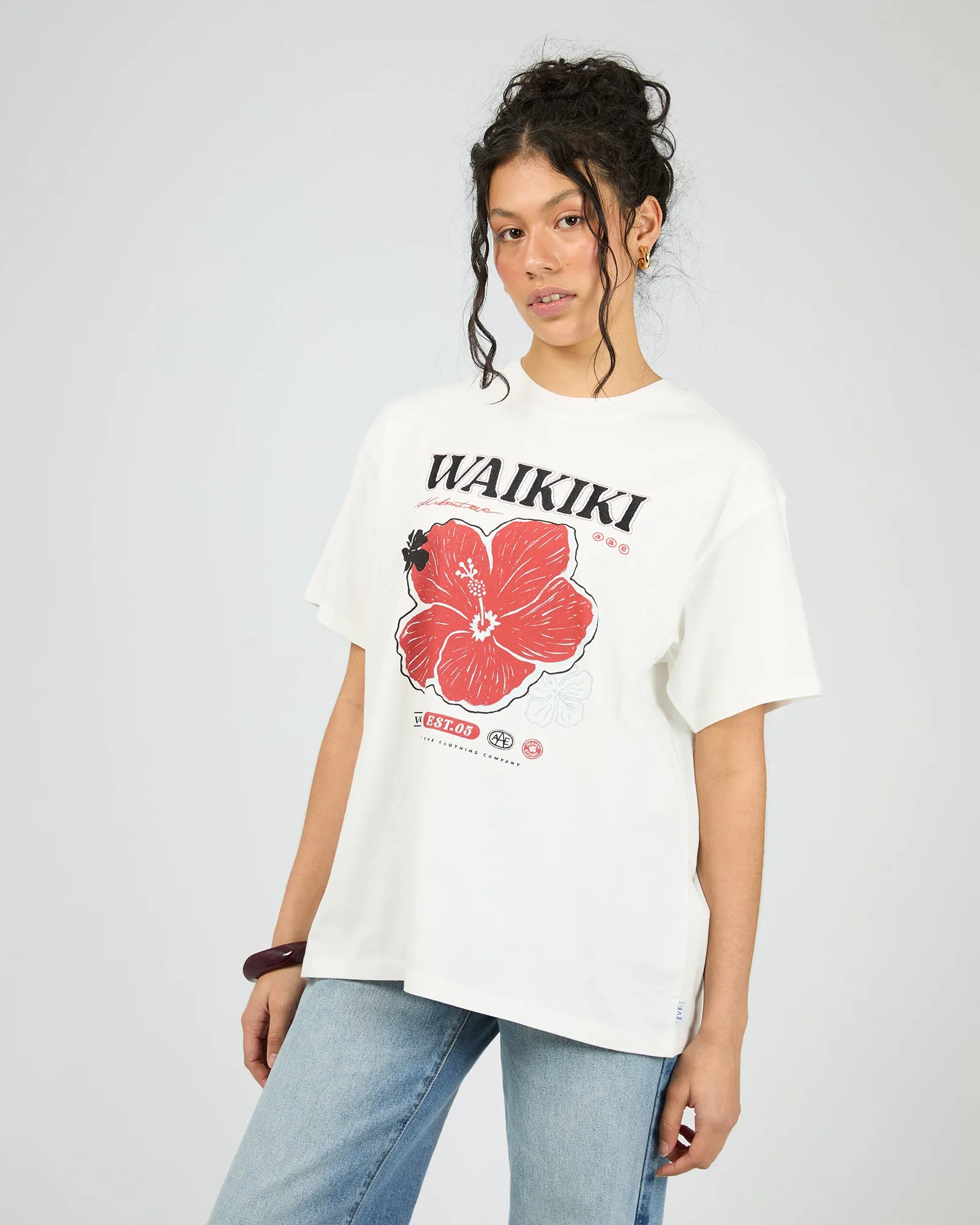 Hibiscus Relaxed Tee Vintage White sold by All About Eve product image thumbnail 4