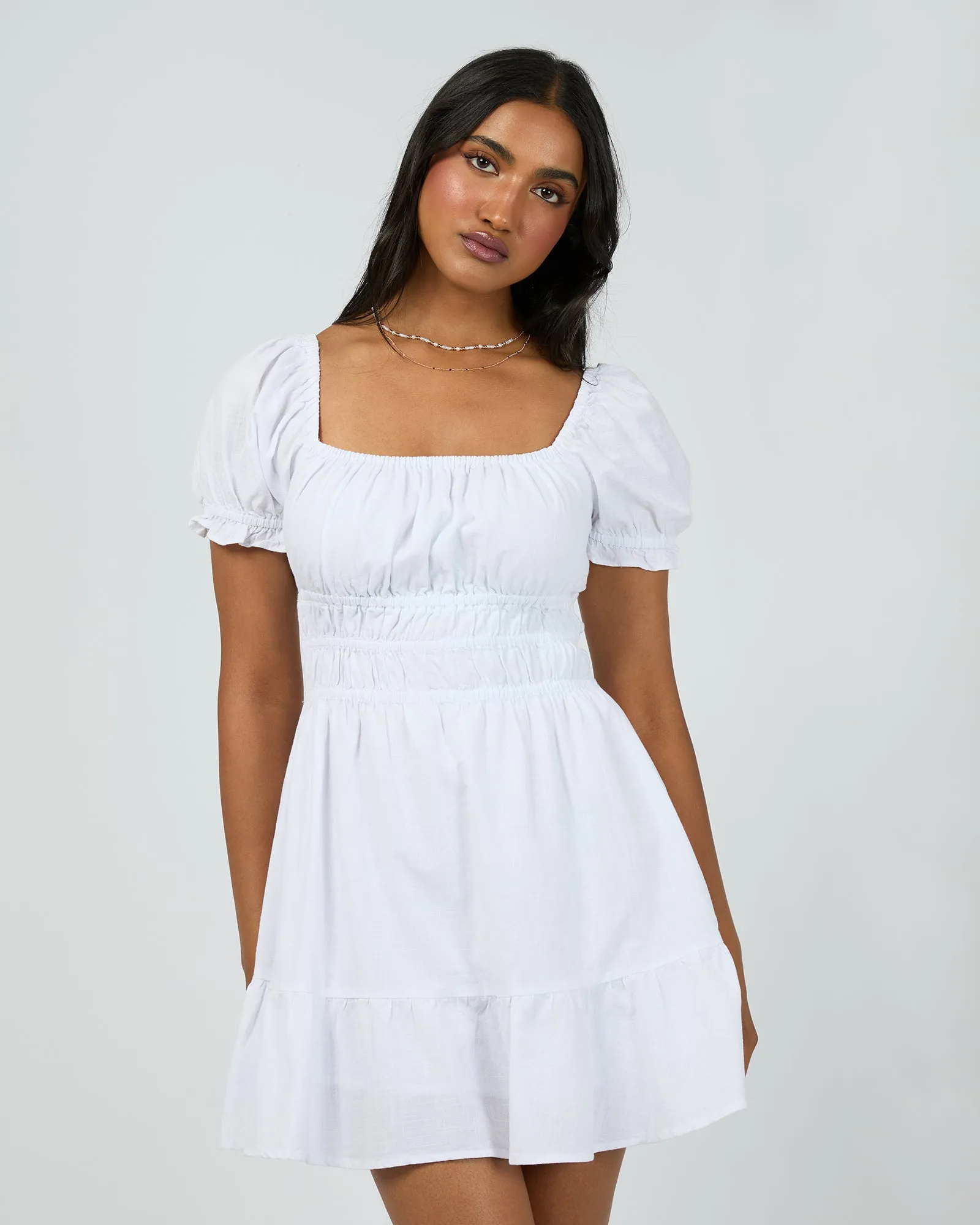 Essesntial Ss Mini Dress White sold by All About Eve