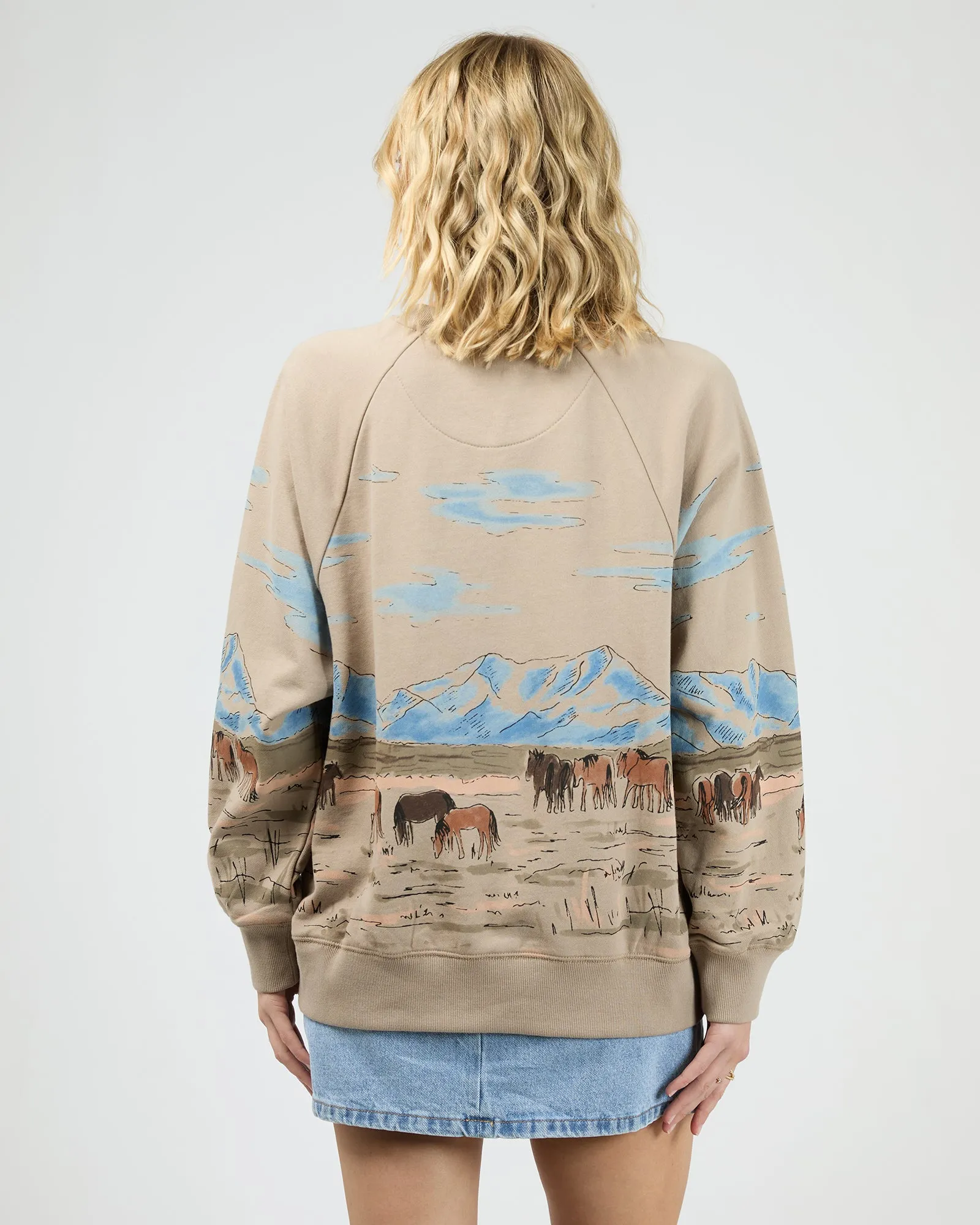 Wild Horses Box Raglan Crew Stone sold by All About Eve product image thumbnail 3