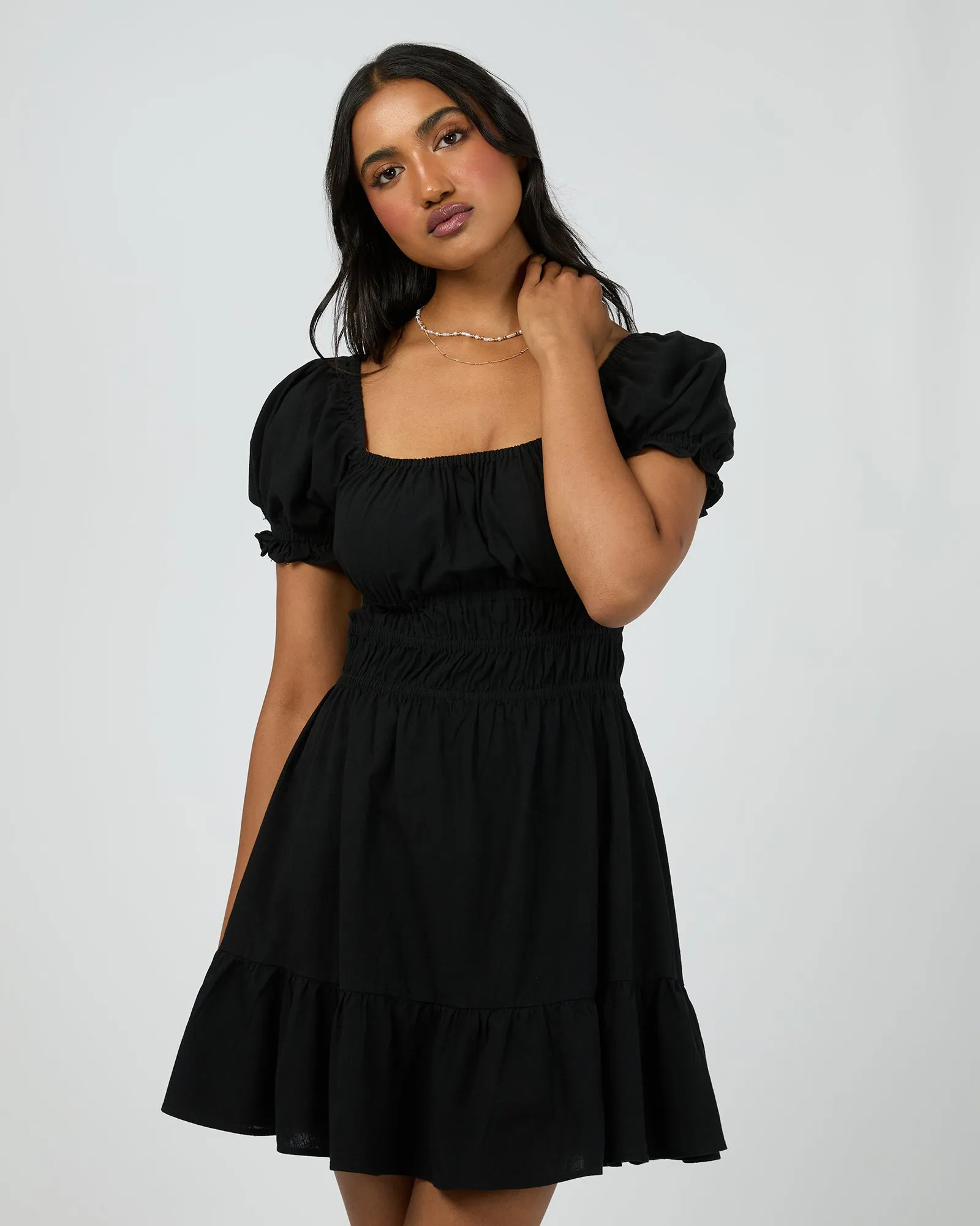 Essential Ss Mini Dress Black sold by All About Eve