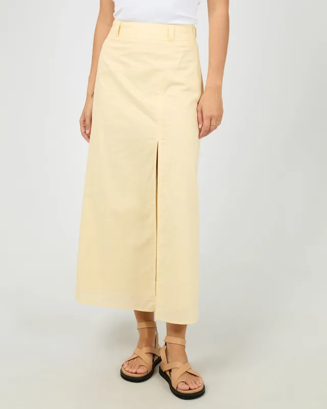 Alessa Linen Maxi Skirt Yellow sold by All About Eve