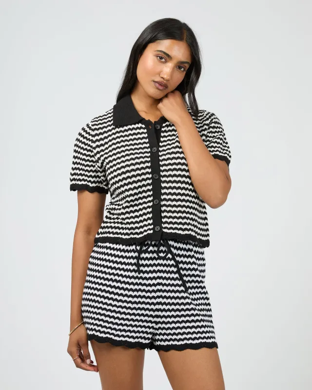 Eve Stripe Knit S/S Shirt Stripe sold by All About Eve