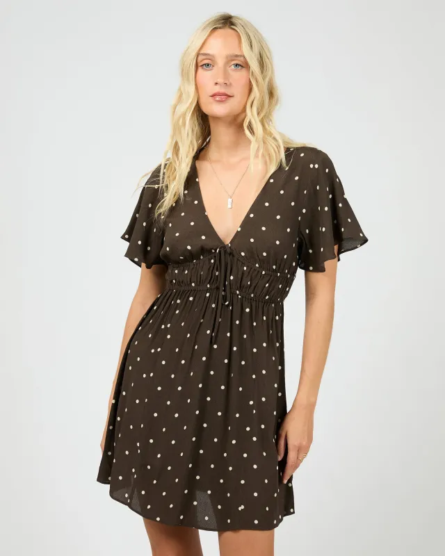 Emelia Skater Dress Brown sold by All About Eve