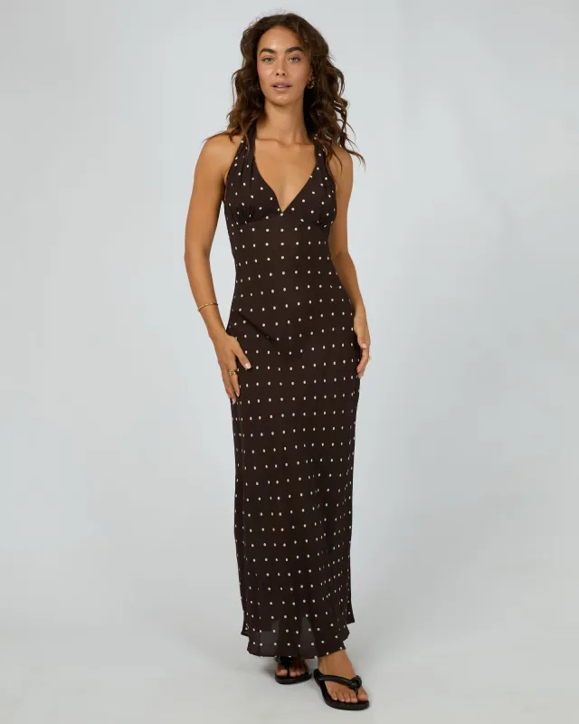 Emelia Maxi Dress Brown sold by All About Eve