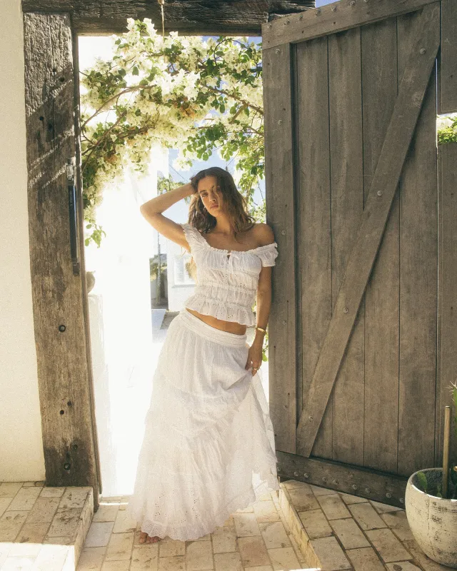 Rain Maxi Skirt White sold by All About Eve